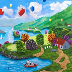 Happy moments naive art painting
