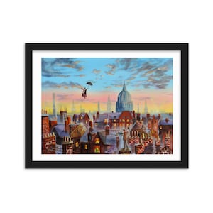 Mary Poppins print, Nanny gifts, professionally Framed