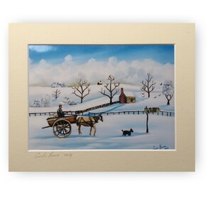 Impresión de arte popular, Rag y hueso hombre Scottie perro pintura de invierno de 2014
