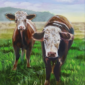 Cows original oil painting