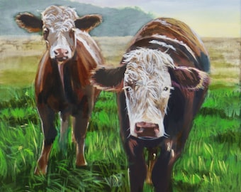 Cows original oil painting