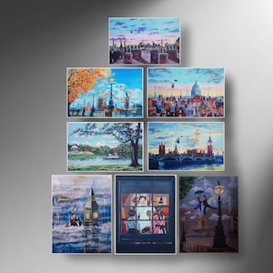 Mary Poppins art, set of 8 photographic prints, A4 size