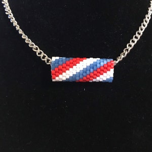 Peyote Tube Pattern - three color double stripe