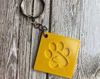 Paw Keychain, Love Heart Pet Keychain, 3D PLA Printed