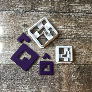 Donut Cutter, Square Cutter, Rounded Square, Geometric Shape, Clay Cutter, Cookie Cutter, Fondant Cutter, 3D PLA Printed