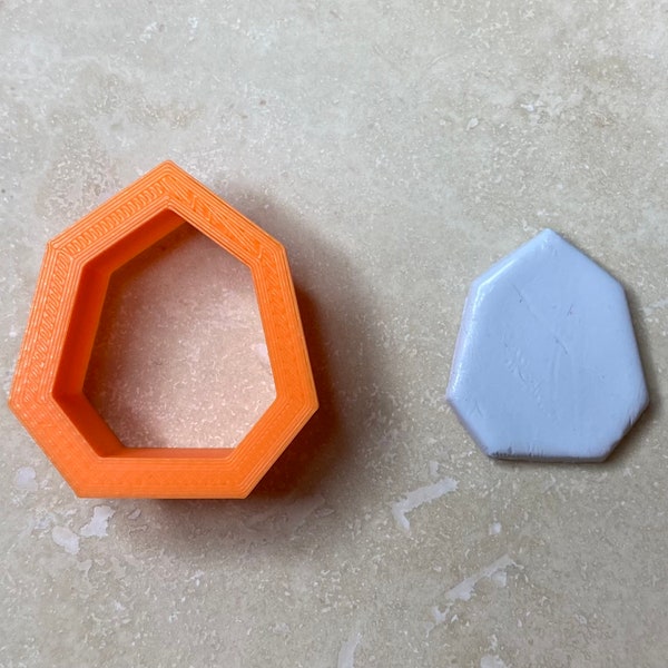 Gem 1 Cutter, Geometric Shape, Clay Cutter, Cookie Cutter, Fondant Cutter, 3D PLA Printed