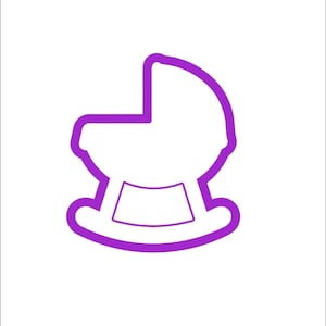 Baby Cradle Cookie Cutter with Emboss, PLA Printed, Many Sizes. Custom Requests Welcome