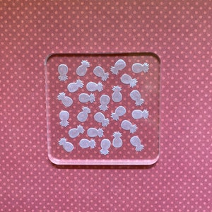 Pineapple Embosser, Pineapple Stamp, Texture Sheet, Clear Acrylic, Polymer Clay Tool