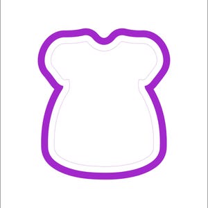 Baby Dress Onesie Cookie Cutter with Emboss, PLA Printed, Many Sizes. Custom Requests Welcome