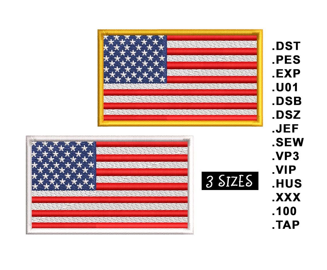American Flag Embroidery Design File | Mini USA Flag Embroidery Design ...