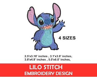 Stitch Lilo Embroidery Machine File, Cute Baby Stitch Embroidery Lilo Love Embroidery Pattern 4 Sizes Instant Download