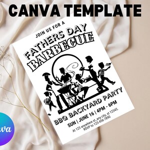 Happy Fathers Day Invite Barbecue Invite Fathers Day Bbq Brunch Editable Invitation template Instant Download