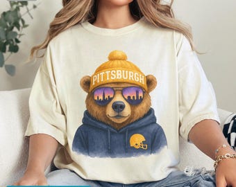 Pittsburgh Football T-Shirt, Vintage Steelers Shirt, Comfort Colors Geschenk für Fans am Spieltag