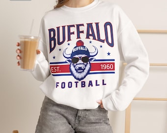 Sudadera vintage de fútbol americano de Buffalo, sudadera retro Bill Mafia para el día del partido, camiseta de regalo para aficionados.
