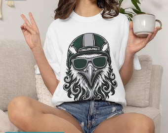 T-shirt con arte di strada di Philadelphia, t-shirt vintage da football di Philadelphia, regalo Comfort Colors Eagle