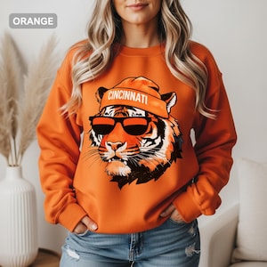 Vintage Cincinnati Football Sweatshirt, Retro Bengal Crewneck, Game Day Fan Gift Apparel