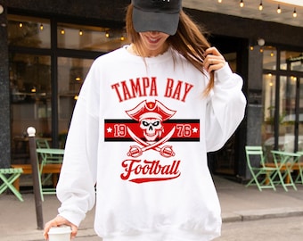 Vintage Tampa Bay Football Sweatshirt, Retro Buccaneer Crewneck, Game Day Bucs Fan Gift
