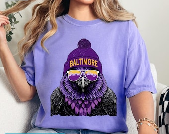 Camiseta de fútbol de Baltimore, camiseta retro de Raven, regalo para fanáticos del día del partido