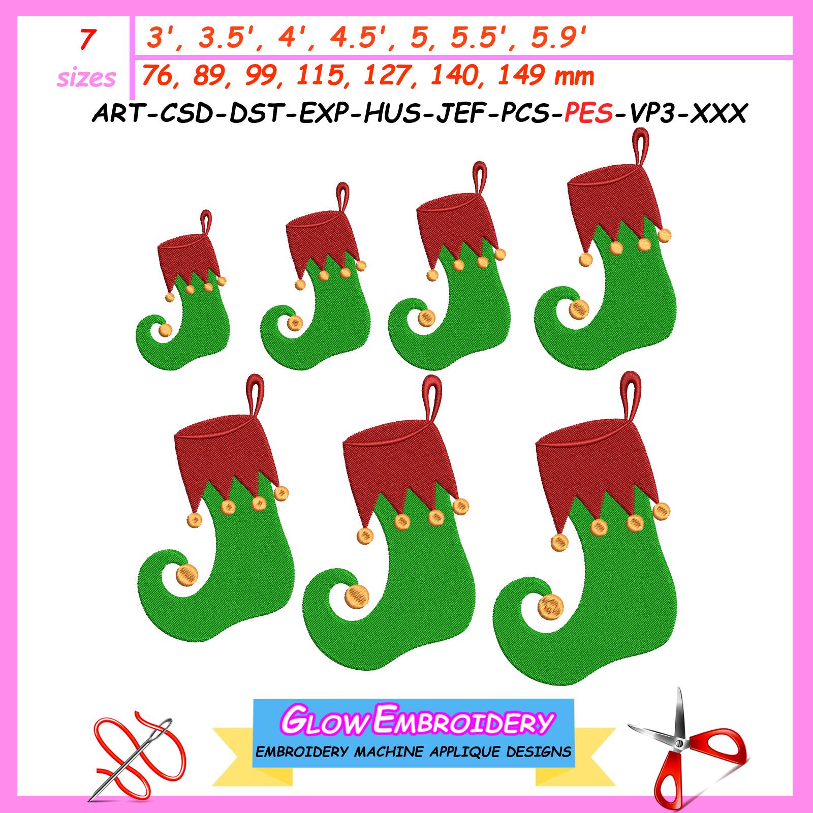 Elf Boot FILL Embroidery Design, Christmas Boot FILL, 7 Sizes, Instant ...