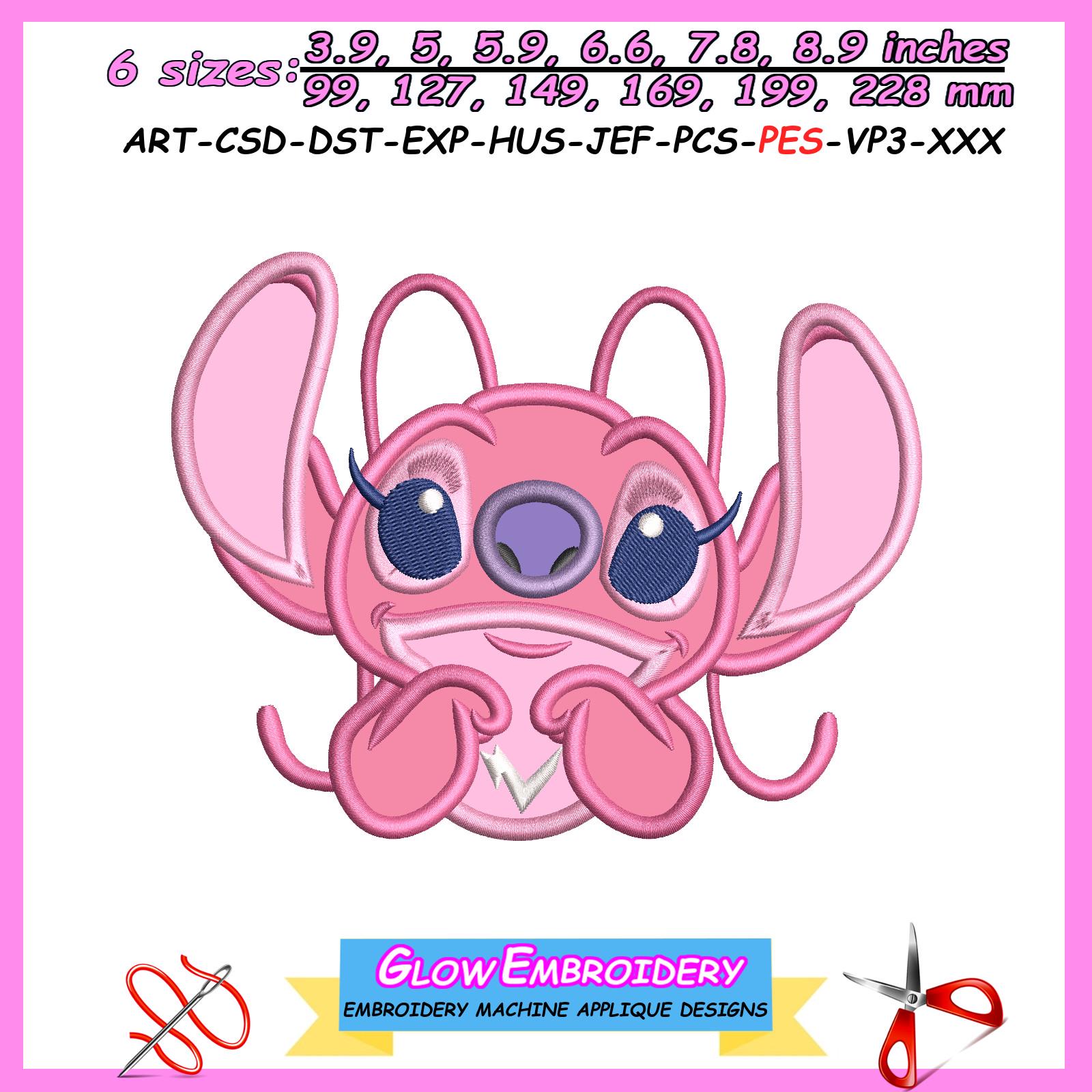 Angel Applique Embroidery Design, 6 sizes, Instant Download