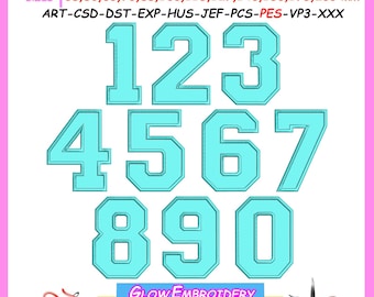 Varsity Applique Numbers, 12 sizes, Instant Download