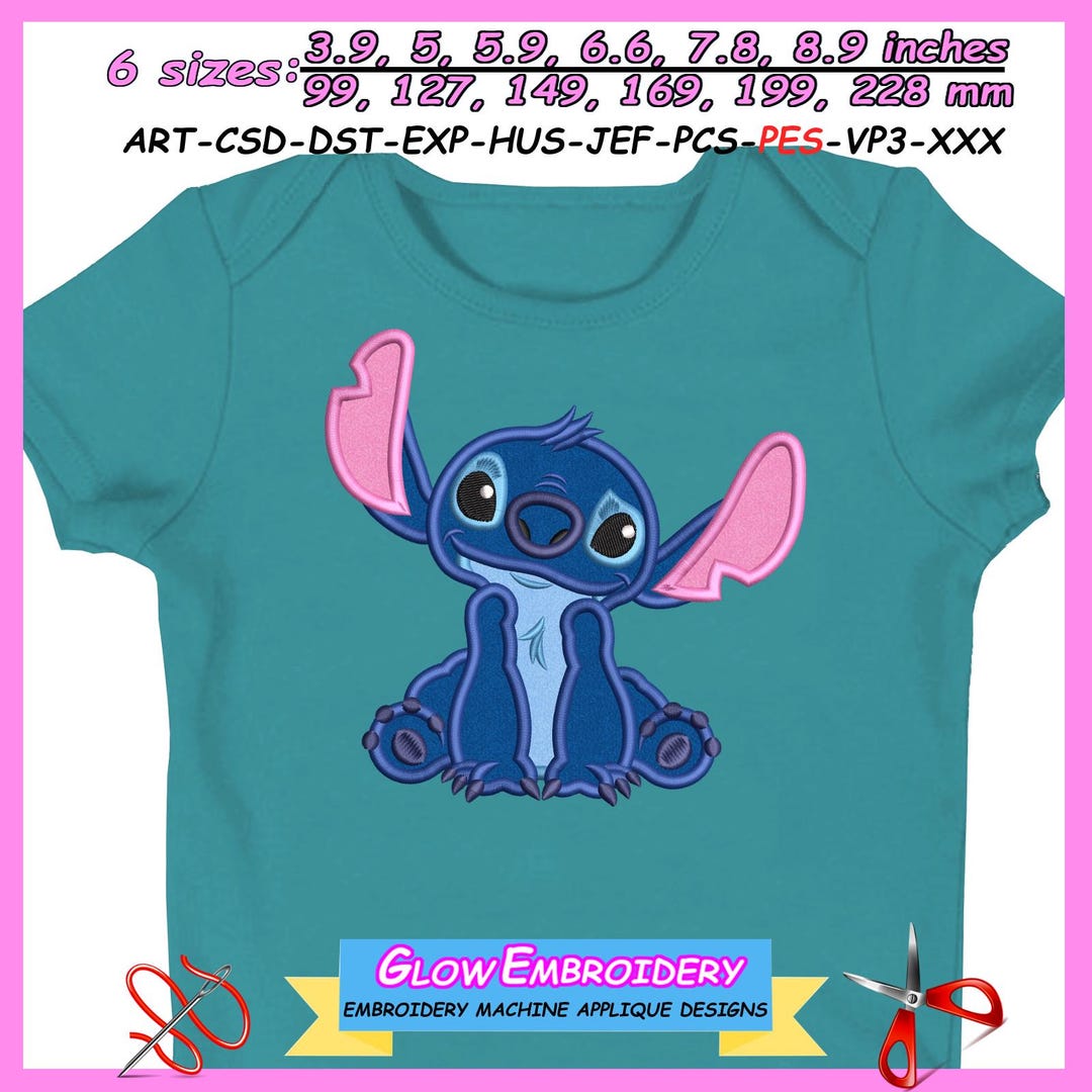 Stitch Custom Stitch Applique Embroidery Design, 6 Sizes, Instant Download - Etsy