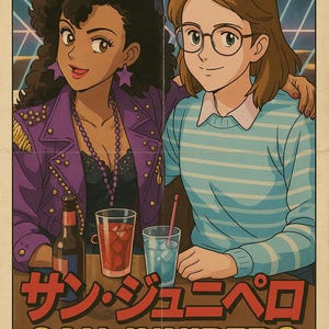 San Junipero | Black Mirror, Anime Digital Art Poster Print, Anime Print, Home Décor, TV Poster