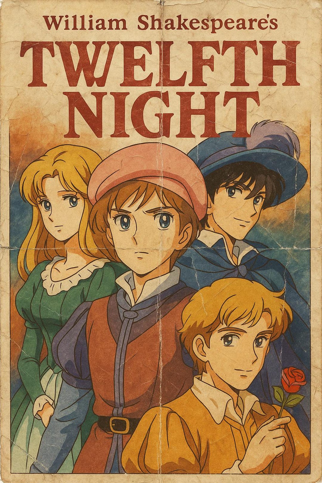 Twelfth Night Vintage Anime Digital Art Poster Print, Anime Print, Home ...