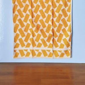 Vintage 70s 80s France JALLA orange and white cotton terry towel