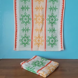 Vintage 70s 80s Cotton Terry Towel Hand Towel