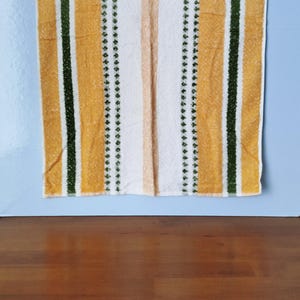 Vintage 70s 80s QUALTISS cotton terry towel white orange khaki