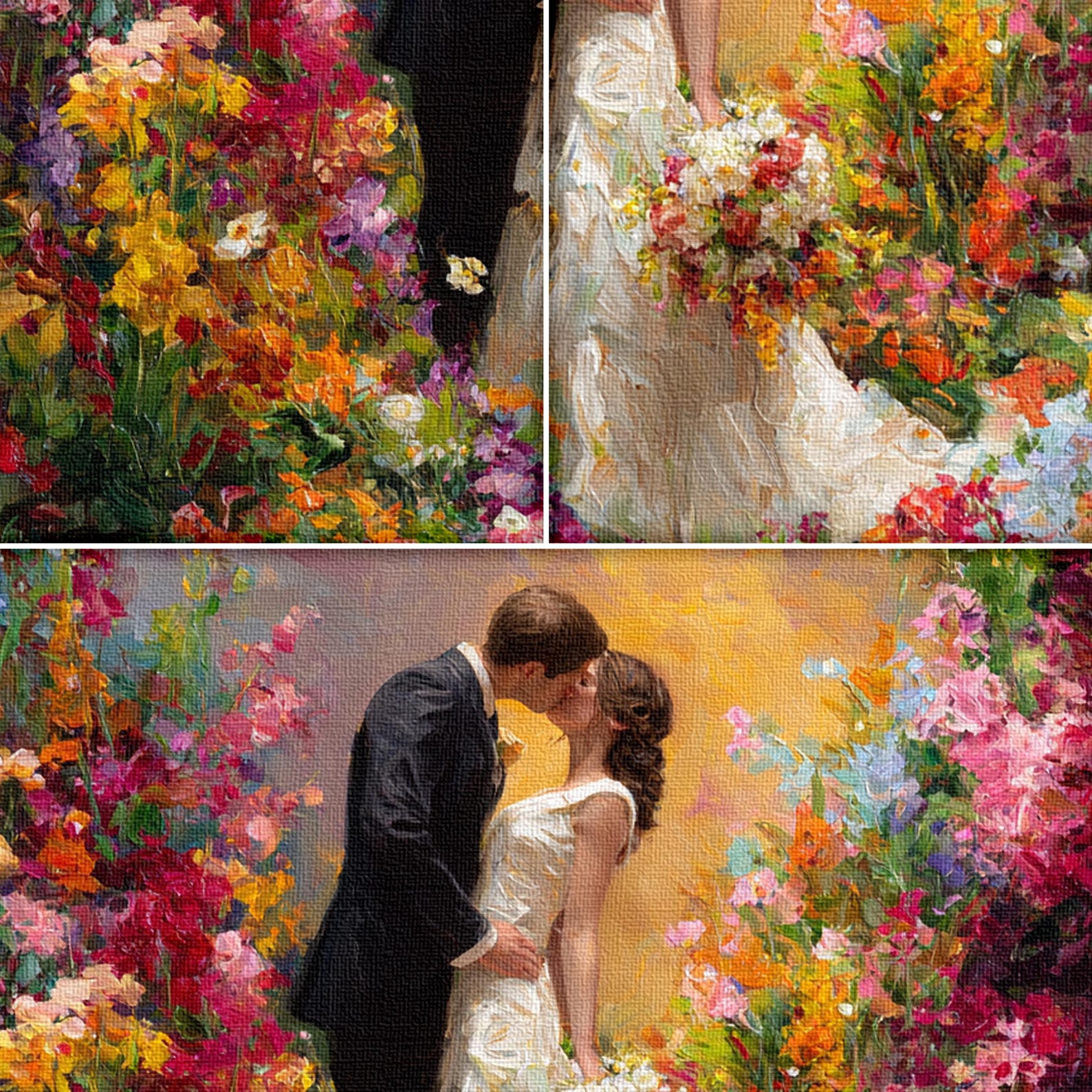 Custom Wedding oil painting from Photo, couple portraits, Custom Anniversary Gift, Personalized Art, Painting Commission - Stretching: 11*14 ln, 2