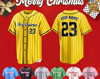 Custom Pinstripe Baseball Jersey Personalized Printed Embroidered Name Number and Logo Wedding Jerseys Cheerleading Uniform Christmas Gift