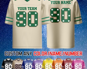 Personalized Team Name Football Jersey Personalized American Football Jerseys Name Number Logo Gifts for Football Fans Cheer