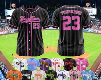Custom Pinstripe Baseball Jersey Personalized Printed Embroidered Name Number and Logo Wedding Jerseys Cheerleading Uniform Christmas Gift
