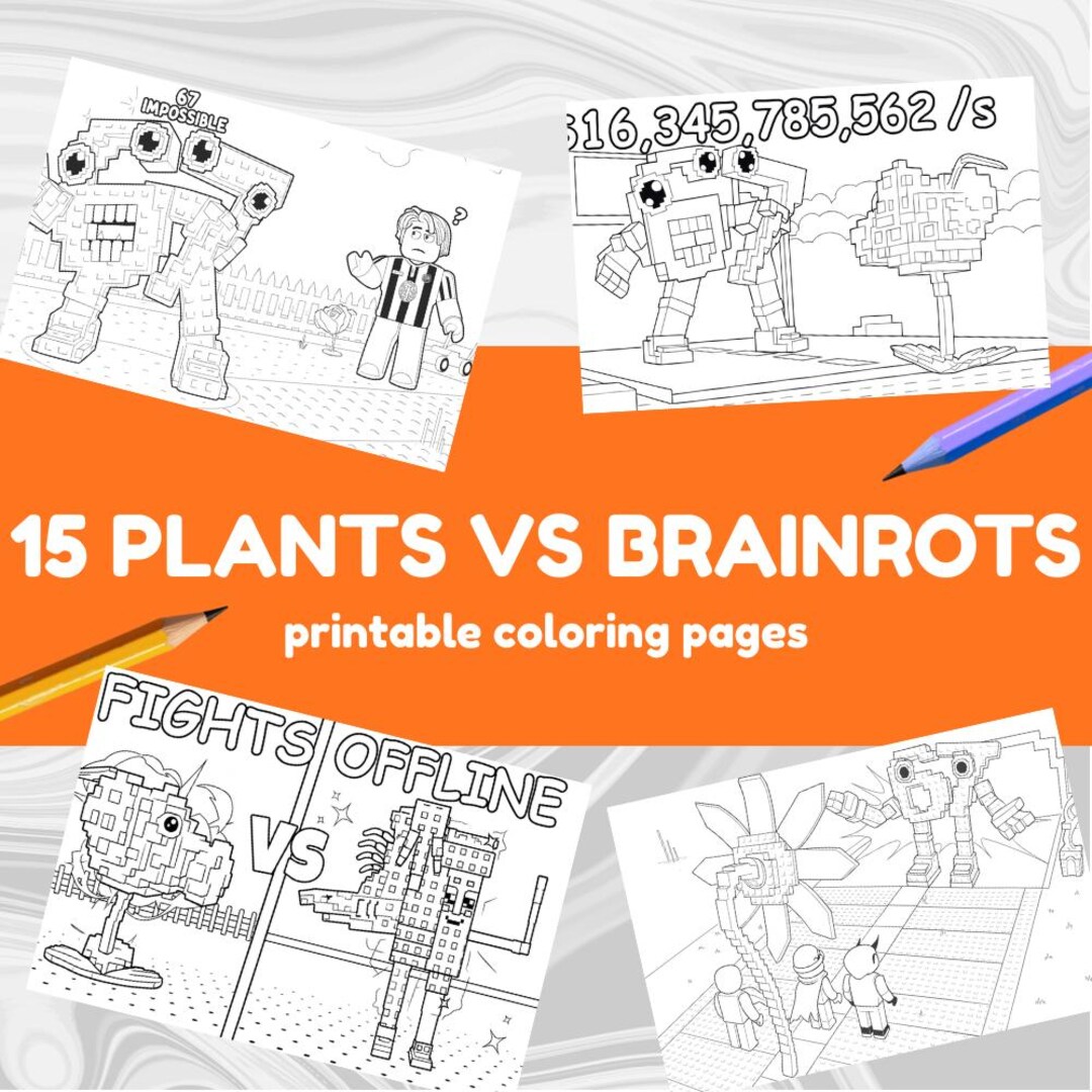 Roblox Plants VS Brainrots Printable Coloring Book - Etsy Australia