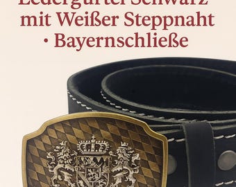 Bavarian Buffalo Leather Belt with Coat of Arms Buckle, Black Oktoberfest Belt, German Lederhosen Accessory, Traditional Men’s Belt