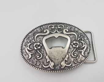Interchangeable belt buckle, belt buckle with bottle opener, antique silver belt buckle, rustic belt buckle, traditional belt buckle, outdoor