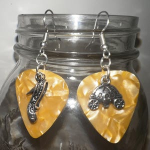 Handmade Guitar Pick Earrings – Unique Music Lover Gift – Lightweight & Fun Statement Jewelry