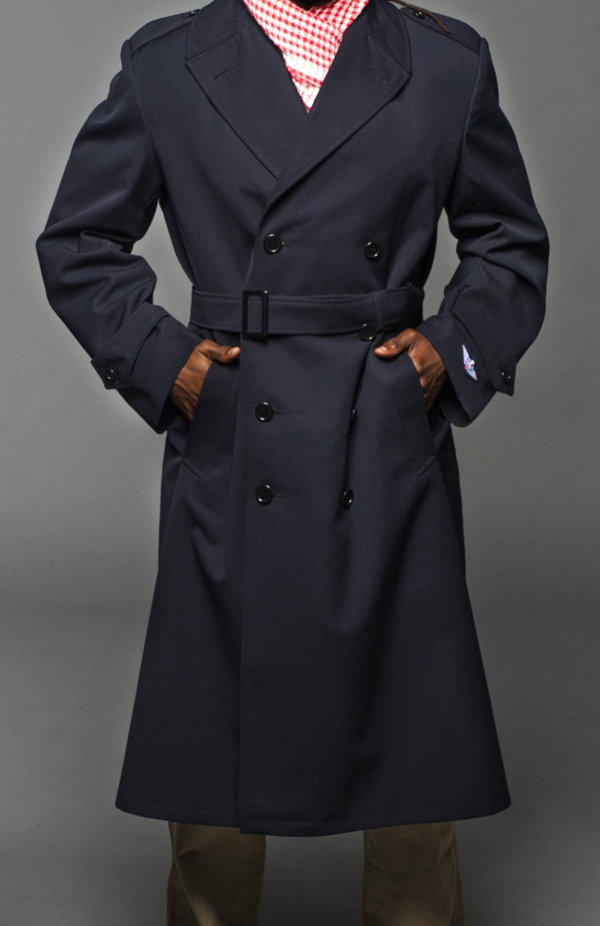 Army Officer Trench Coat Men's Military Style Trench Coat Cockpit USA