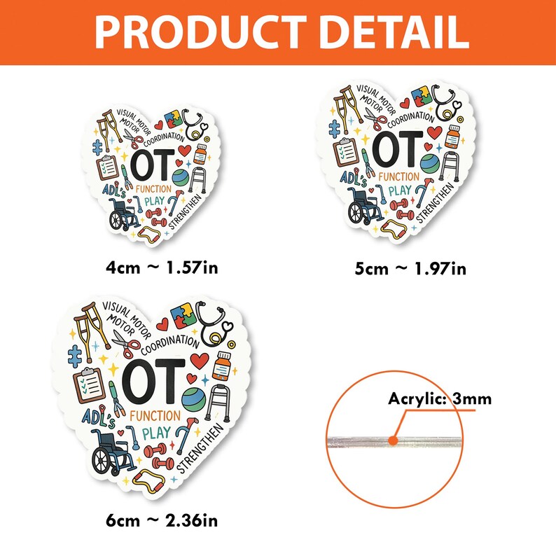 Ot Security Sticker OT Badge Reel: Occupational Therapist Retractable ID Holder With Heart ...
