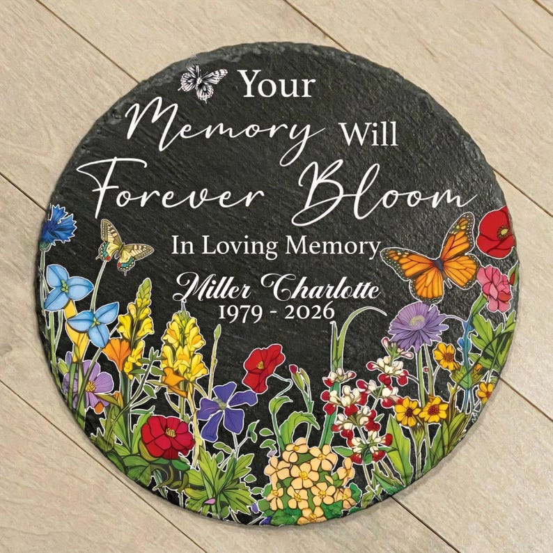 Memory Bloom Personalized Memorial Garden Stone: Your Memory Will Forever Bloom ...