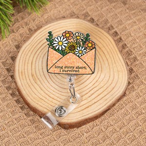 J'ai survécu à une bobine de badge, support pour carte d'identité de travail amusant, badge de bureau humoristique, clip de résilience pour infirmières ou enseignants, idée cadeau collègue