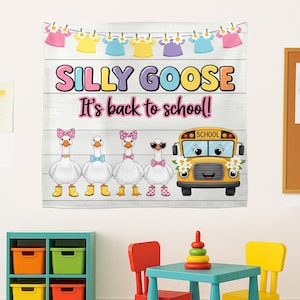 Funny Goose Back to School Tapestry: Teacher Classroom Decor