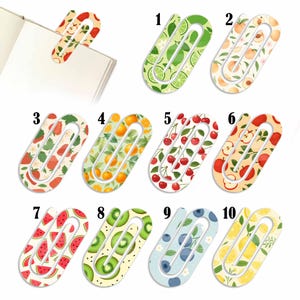Fruit Paper Clip Bookmarks, Cute Fruit Page Markers, Summer Stationery, Fun Gift for Readers, Back to School Supplies, Office Decor