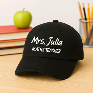 Personalized Embroidered Teacher Hat: Custom Name Baseball Cap