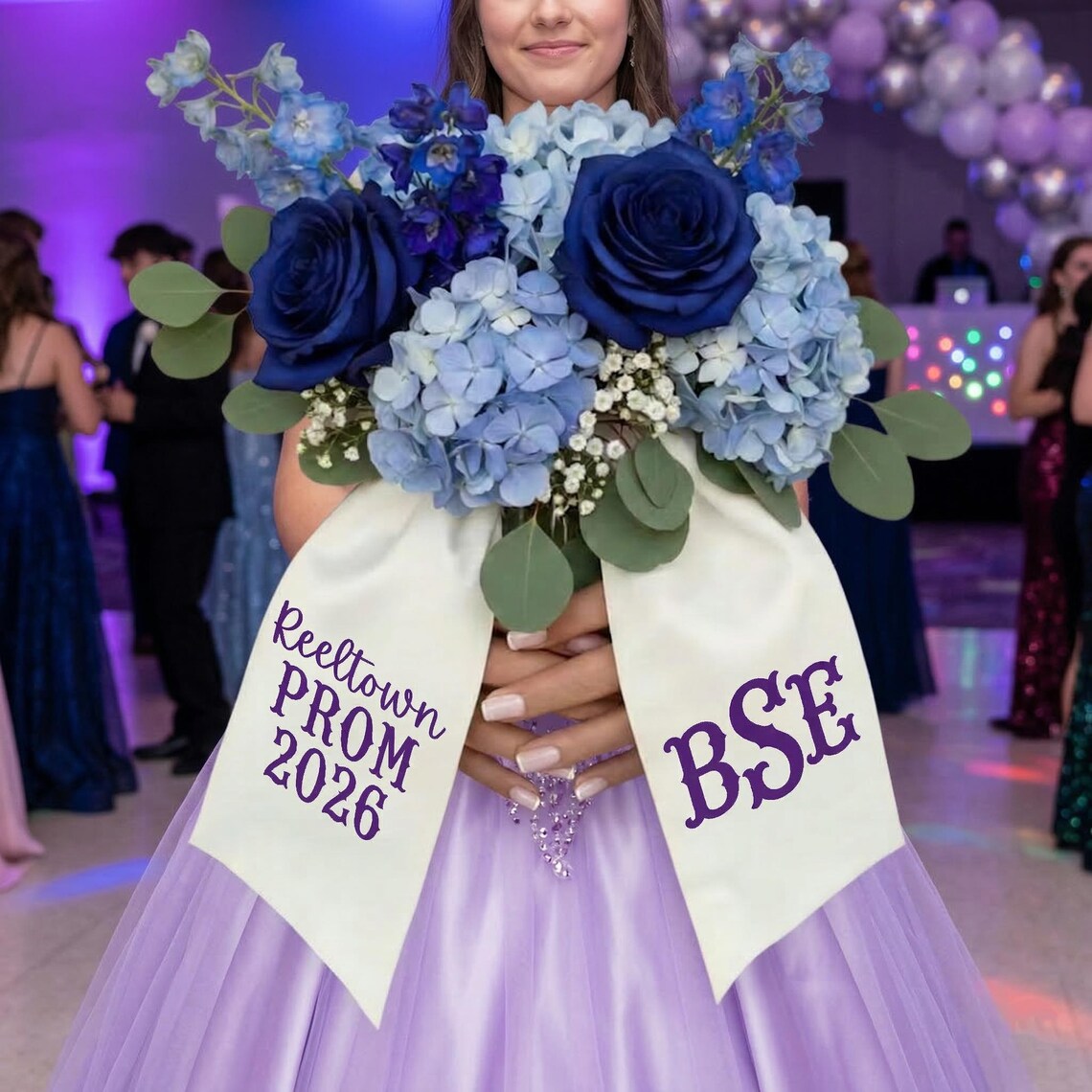 Custom Prom Bouquet Ribbon, Personalized Name Sash, Prom 2026 Flower ...