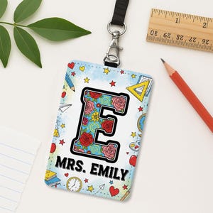 Retro Teacher Badge Reel, Groovy ID Holder, Smiley Face Clip, 70s Classroom Gift, Retractable Badge, Teacher Appreciation