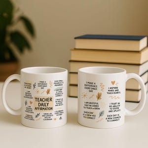 Teacher Affirmation Mug: Inspirational Quotes, Back to School Gift