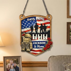 Military Deployment Countdown Tracker Personalized Days Until Home Sign